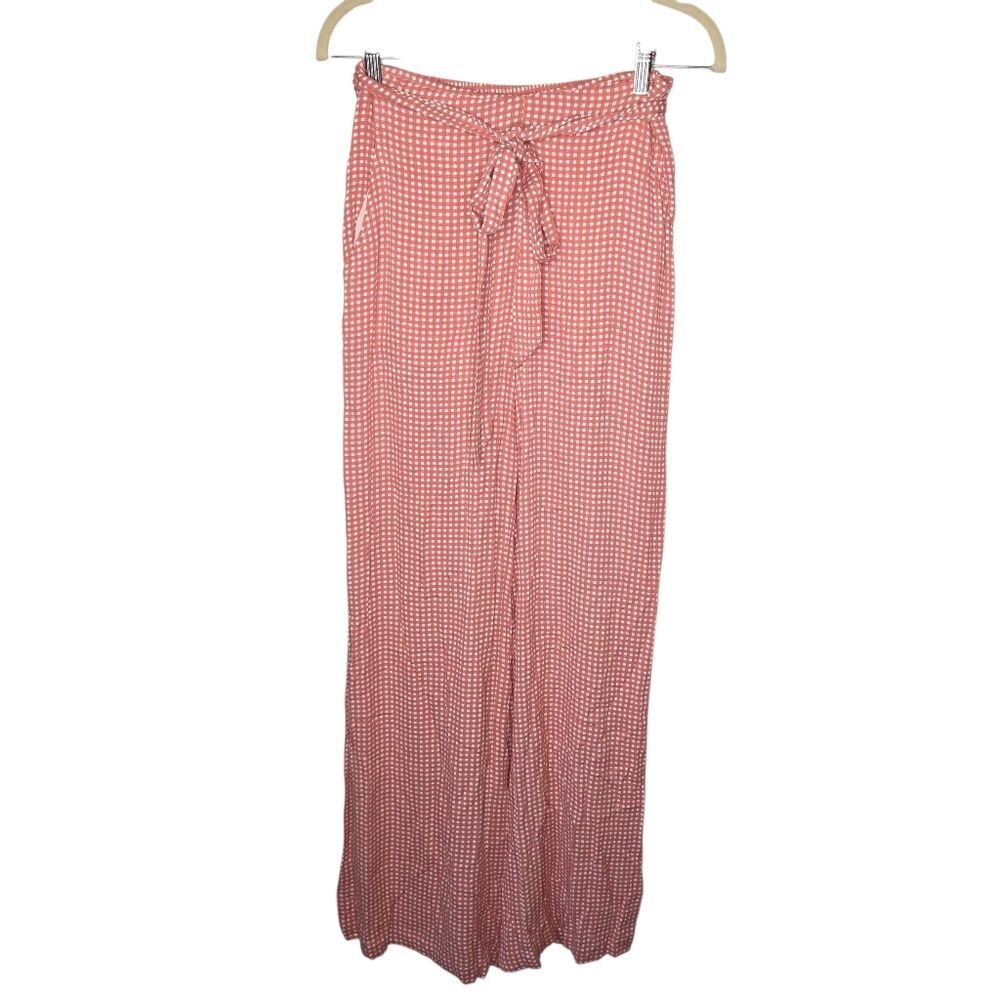 Miss Me Nwt Gingham Wide Leg Tie Front Pants Size Small Mp0029l